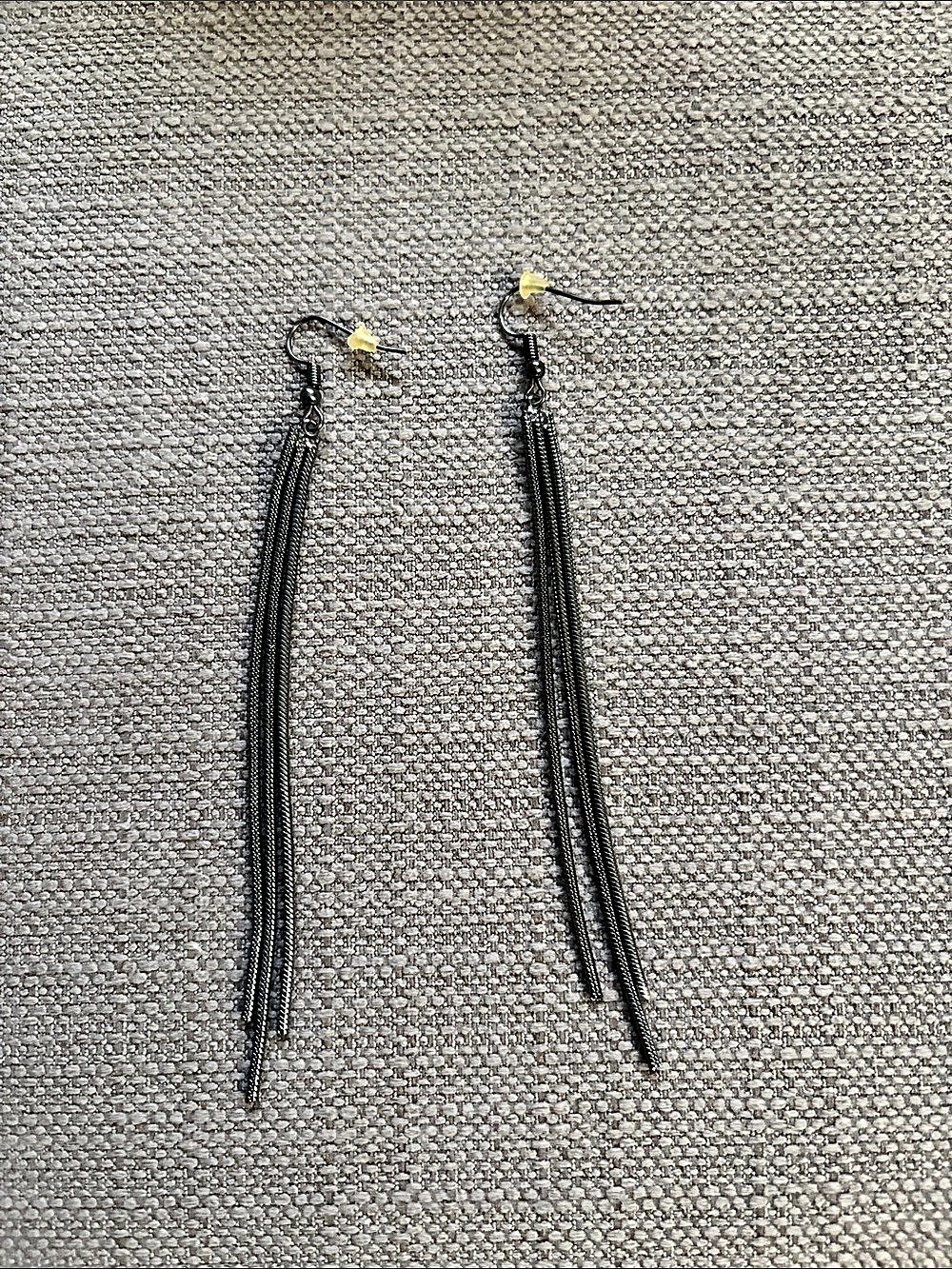 Gunmetal Chain Drop Earrings